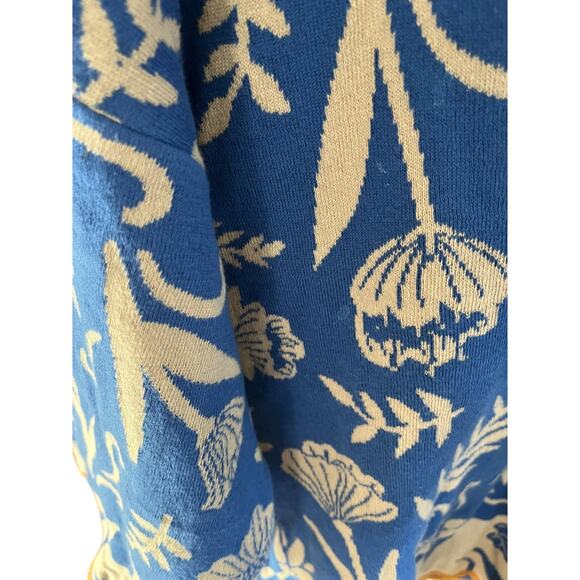 Gudren Sjoden Women's XL Pullover Sweater Blue Pattern 100% Recyclable Cotton - Picture 5 of 6